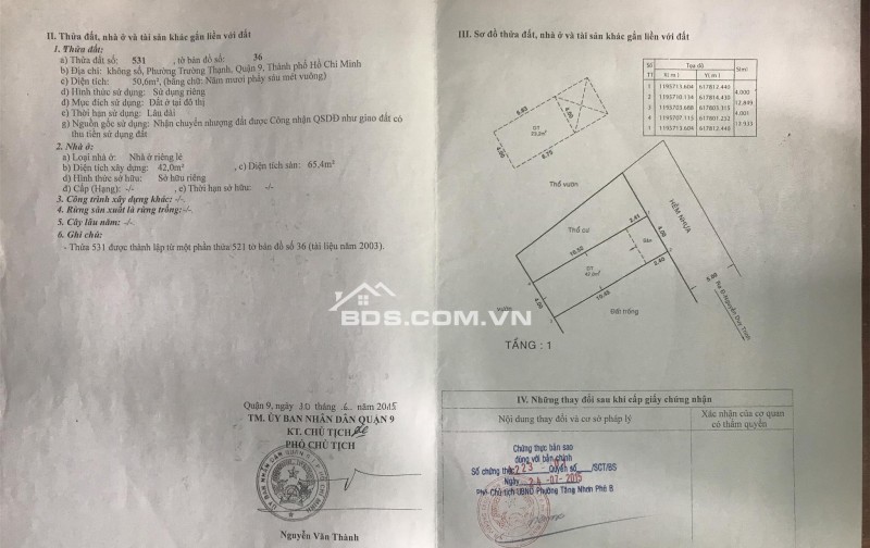 Cần bán nhà Quận 9 65m2 ngay chợ Long Trường - Đông Tăng Long giá 3.17 tỉ sang sổ